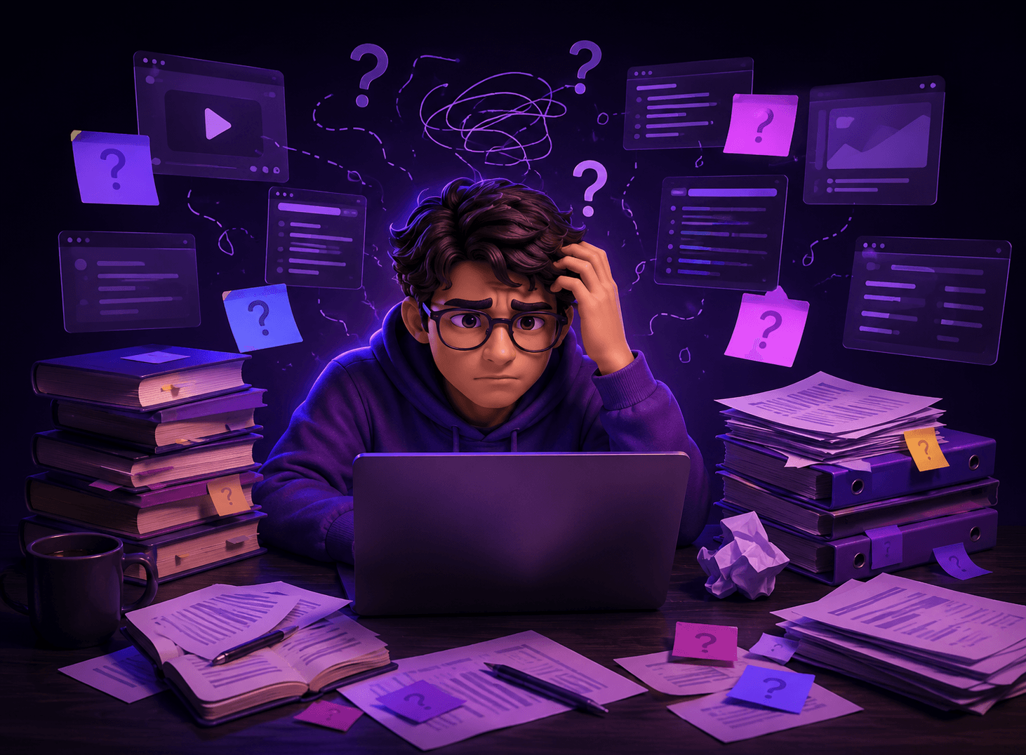 Overwhelmed manager with scattered operations and coordination overload